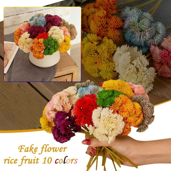 1Pc Artificial Flower Decoration Clearance! Nomeni Hydrangea Fruit Artificial Flower Soft Gel Rice Fruit A, Fake Flowers Promotion Sale!