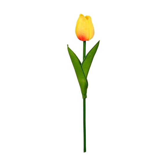 1Pc Artificial Flowers Fake Tulip, Multicolored Tulip for Spring Indoor Table Cnterpiece Wedding Decorations Mother's Day Easter Gifts, Simulation Tulip Bouquet Floral Decor(Yellow,13.4x1")