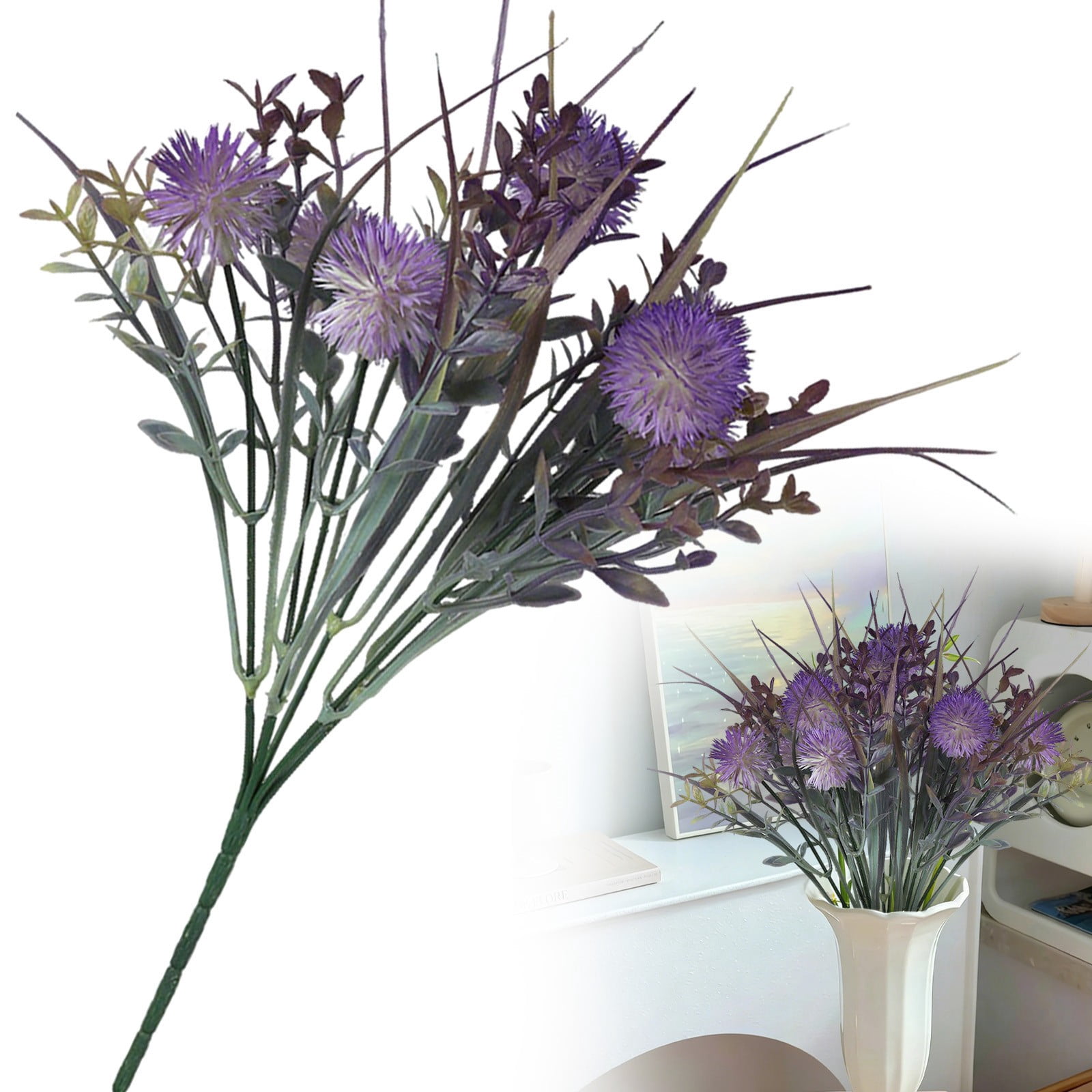 1Pc Artificial Plants Outdoor Fake Plastic Grass Spring Decor UV ...