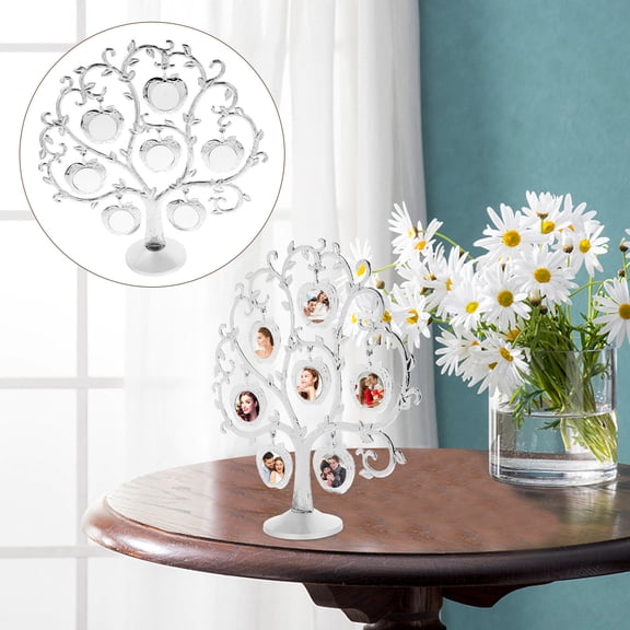1Pc Artistic Metal Photo Frame Tree-Shaped Structure for Elegant Photo Presentation