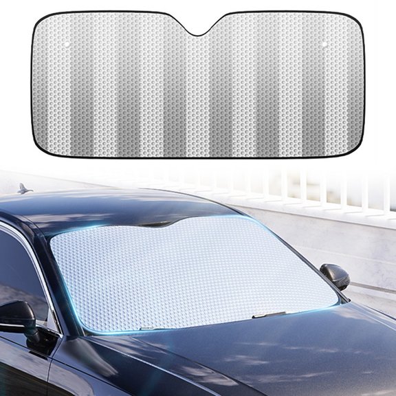 1Pc Auto Folding Windshield Sun Visor Shade Car Cover Front Rear Reflective Block Uv Car Accessory Fit For Most Of The Cars