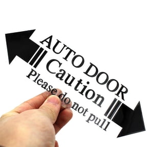 1Pc Automatic Auto Door Caution Please Do Not Pull Decal Car Sticker . Black Fangkenuo