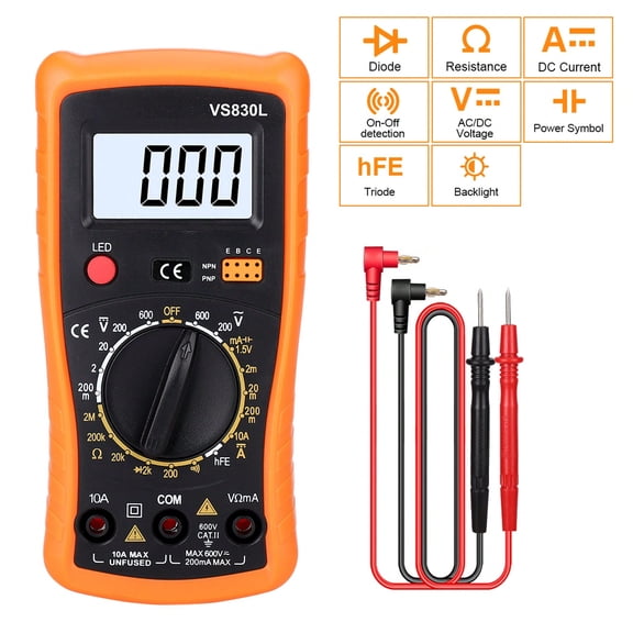 1Pc Automatic Professional Digital Multimeter Manual Range Voltmeter Ammeter