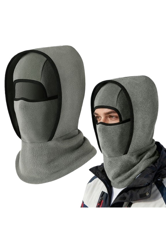 1Pc Balaclava Face Mask for Men & Women,Balaclava Ski Mask Warm Full Face Mask,Fleece Winter Thermal Face Cover for Cold Weather Skiing Snowboarding Motorcycling Ice Fishing Outdoor Work,Grey,14x16"