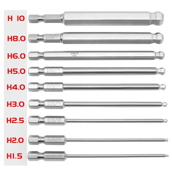 1Pc Ball End Hex Screwdriver Bit Metric Hex Bit 100Mm Long Driver Bit H6