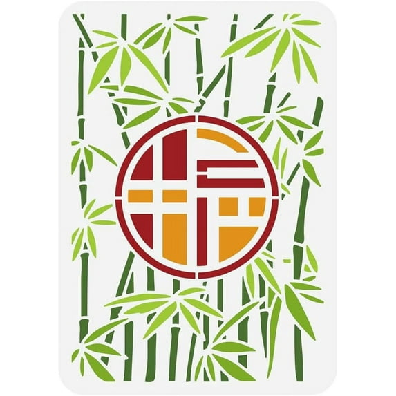 1Pc Bamboo Stencil Chinese Style Drawing Painting Stencils Reusable Plastic Stencil Drawing Templates for Painting