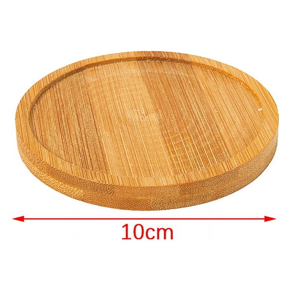 1Pc Bamboo Tray Bonsai Holder Round Plant Stand for Succulent Pot Wood Flower Pot Holder Garden Tools