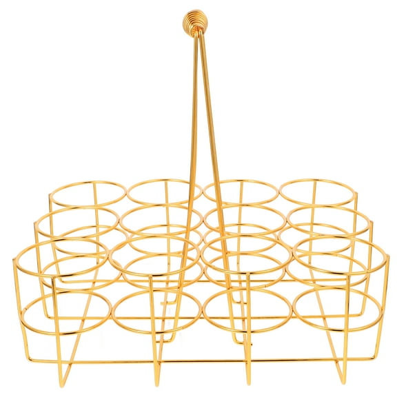 Golden Iron Beer Storage Rack with Creative Design for Easy Use and Portability 12 Bottles