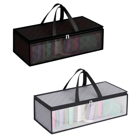 1Pc Baseball Hat Storage Organizer, Baseball Cap Organizer with 2 Carry Handles Hat Holder Rack for Closet Travel Hat Organizer (Black)