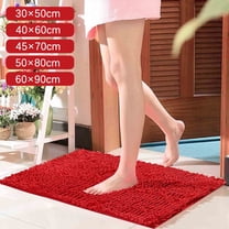 1Pc Bathroom Mat Bright Red Bathroom Carpet Won'T Slip Bathroom Mat Soft and Comfortable Furry Durable Thickened Bathroom Carpet Machine Washable Reusable Carpet