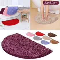 1Pc Bathroom Mat Half Round Bathroom Rug Won'T Slip Bathroom Mat Soft and Comfortable Furry Durable Thickened Bathroom Rug Machine Washable Reusable Carpet