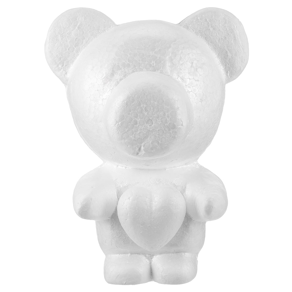 1Pcs 15cm/20cm Foam Rose Bear Mold DIY Artificial Rose Flower Bear Plastic Bear Mold, Size: 20 cm/7.9 Inches, White