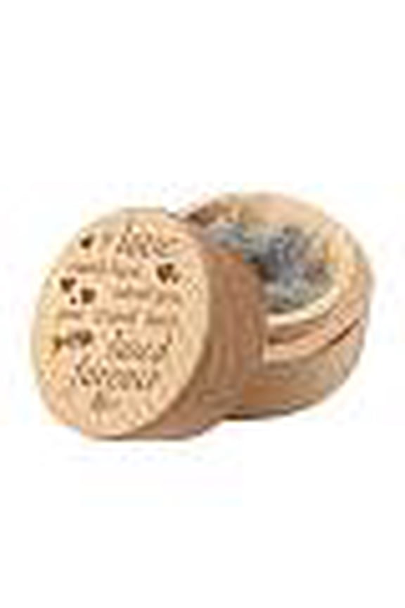 1Pc Beech Wood Engraved Pet Hair Keepsake Boxes Round Wooden Pet Fur Memorial Cases with 1Pc Rectangle Velvet Pouches Word 5x3.6cm