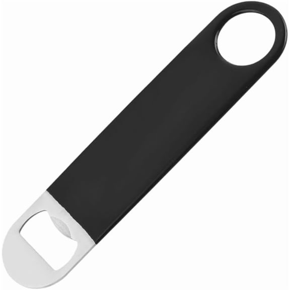 1Pc Beer Bottle Opener 180x40x3mm Black Stainless Steel Oval Wine Opener