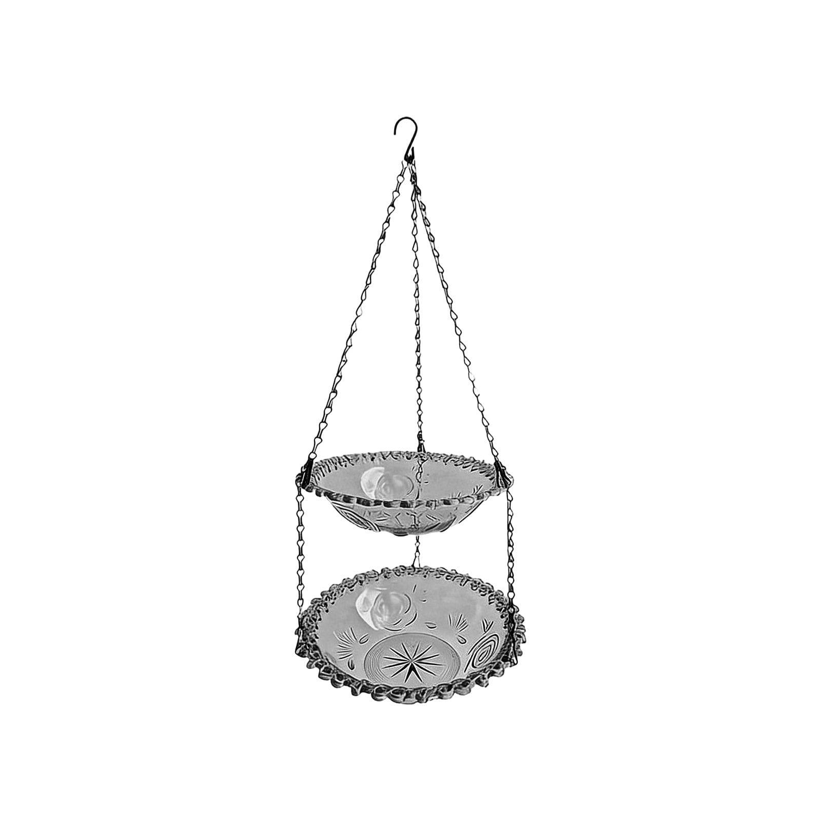 1Pc Bird Feeder, Double - Tier Outdoor Hanging Hummingbird Feeder For Garden Yard Balcony, Gray Hummingbird Feeder With Easy - Fill Design