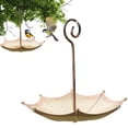 thumbnail image 1 of 1Pc Bird Feeder,Retro Copper Umbrella Bird Feeder,Umbrella Shaped Wild Bird Feeders Tray for Bath,Hummingbird Feeder for Outside,Outdoor Decorative Hanging Ornament for Courtyard Garden,Bronze, 1 of 9