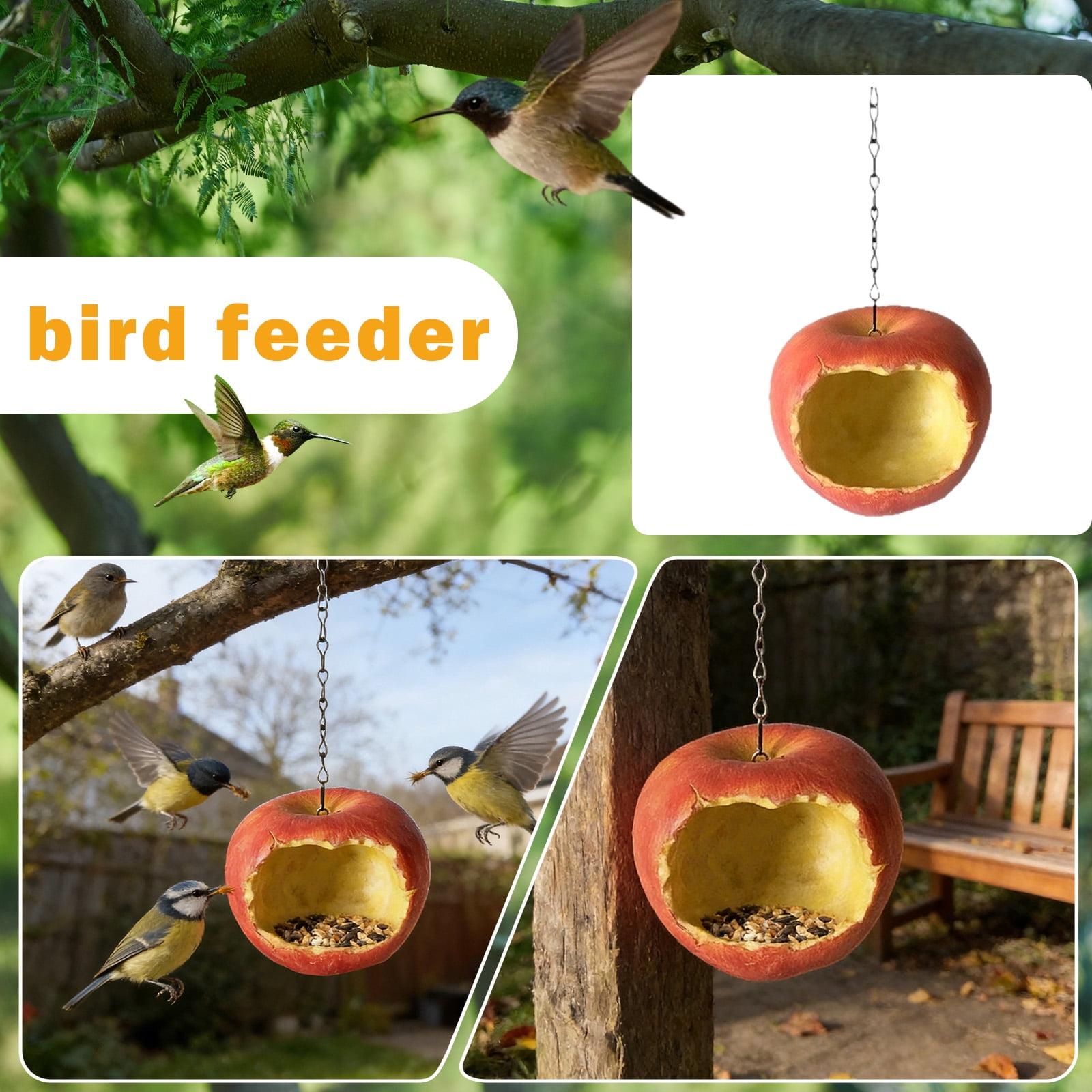 1Pc Bird Feeder, Unique Garden Decoration Outdoor, Hanging Wild Bird Feeding Station For Attracting Sparrows Finches, Easy To Clean & Fill, Perfect For Yard Patio Garden