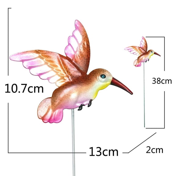 1Pc Birds Metal Decorative Garden Stakes - 14.9 Inch Shaking Head Yard Art and Rustproof Metal Flowers for Indoor and Outdoor Decor - Perfect for Patio and Lawn Ornaments