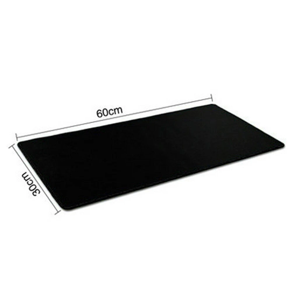 1Pc Black Computer Mouse Pad Large Gaming Pad 23.62" X 11.81" Rubber Mouse Mat
