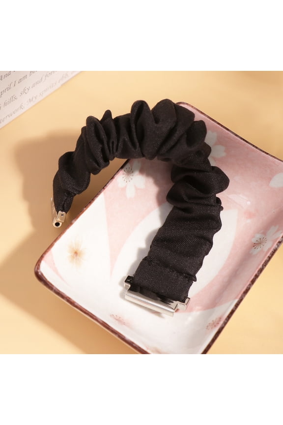 1Pc Black Cloth Watch Band with Headband Shape Premium Fabric Soft Comfortable Strap