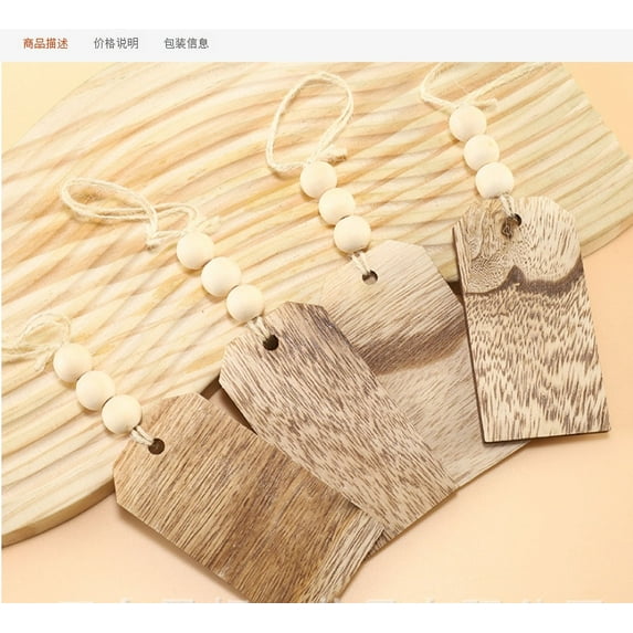 1Pc Blank Wood Tag,Christmas Stocking Name Tags,Christmas Decoration Christmas Stocking Name Tags,DIY Unfinished Personalized Blank Bead Wood Tag,Farmhouse Xmas Stocking Hanging Tag For Xmas Stocking