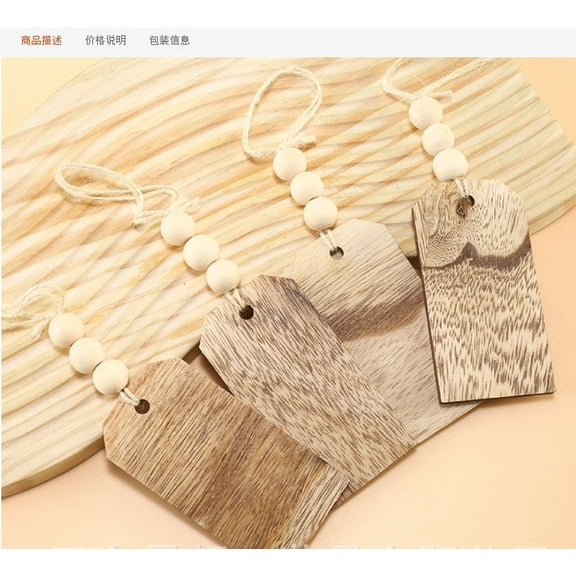 1Pc Blank Wood Tag,Christmas Stocking Name Tags,Christmas Decoration Christmas Stocking Name Tags,DIY Unfinished Personalized Blank Bead Wood Tag,Farmhouse Xmas Stocking Hanging Tag For Xmas Stocking