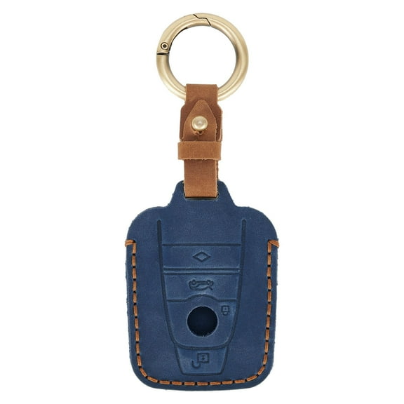 1Pc Blue/Brown Leather Remote Car Key Fob Case Cover Holder Shell For Bmw I3 I8 2014+ Keyless Delicate Keys Protector