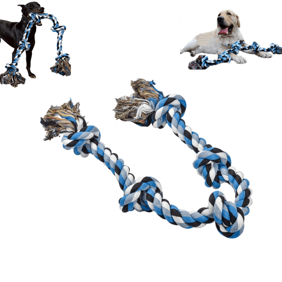 1Pc Braided Rope Dog Chew Toy Knotted Cotton Interactive Tug Toy Teeth Cleaning Play Accessory for Pet Daily Entertainment