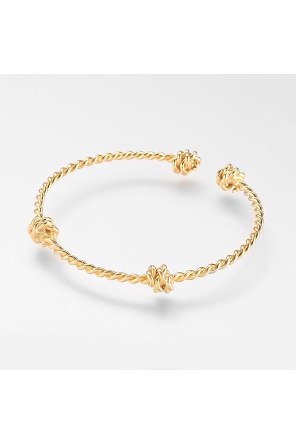 1Pc Brass Cuff Bangle Real 18K Gold Plated 1inch x 2inch (46x54mm) Adjustable Size Stylish Fashion Jewelry Unisex Gift for Men and WomenDIY