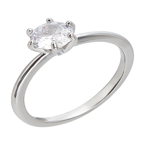 1Pc Brass Micro Pave Cubic Zirconia Rings Plain Band Rings for Women Platinum Size 7(17.3mm) for DIY