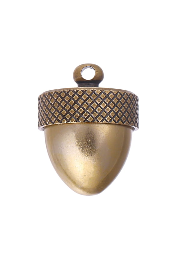 1Pc Brass Pendants Nut Charms Antique Bronze 25.5x19mm Hole: 2.5mm