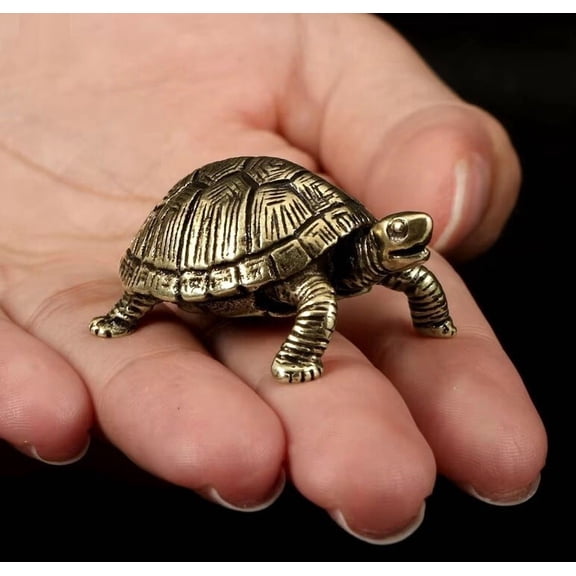 1Pc Brass Turtle Animal Statue Small Sculpture Tabletop Figurine Home Decor Gift