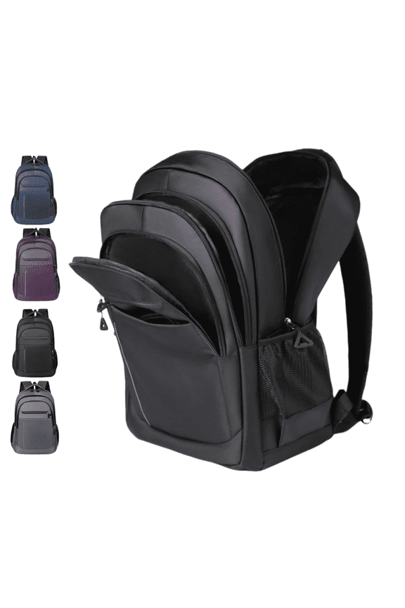 1Pc Business Laptop Backpack - Large Capacity Multi Compartment Rucksack for Teen Girls, Aesthetic Commute Travel Daypack for Back To School Daily Outdoor Use, Black