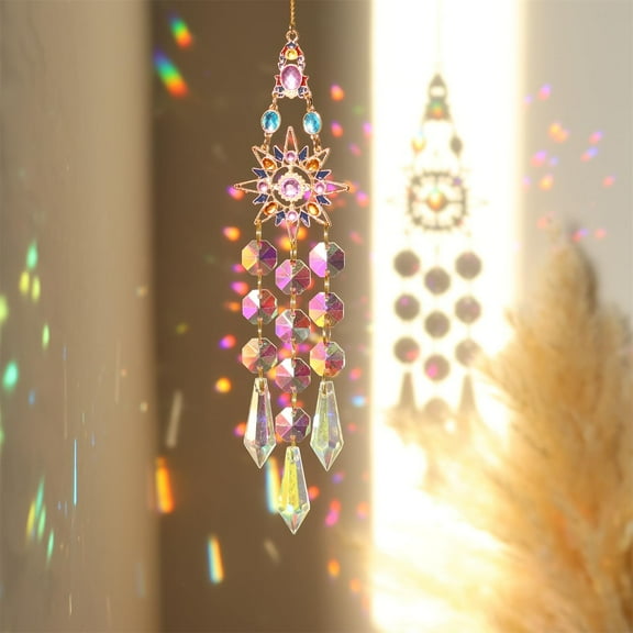 1Pc Butterfly/Heart/Star K9 Glass Big Pendant Decorations Hanging Sun Catchers Prism Rainbow Maker for Ceiling Chandelier Window Garden 420mm