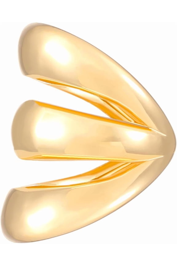 1Pc C-Shaped CCB Plastic Cuff Earrings C-Shaped Charm Earrings Light Gold Cuff Earrings for Women Valentine's Day Elegant Gifts DIY Personalized Jewelry 17mm