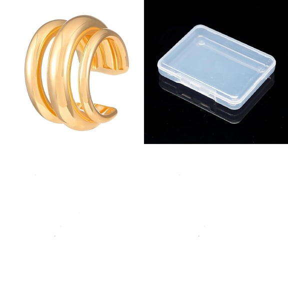 1Pc CCB Plastic Cuff Earrings C-Shaped Light Gold 17mm
