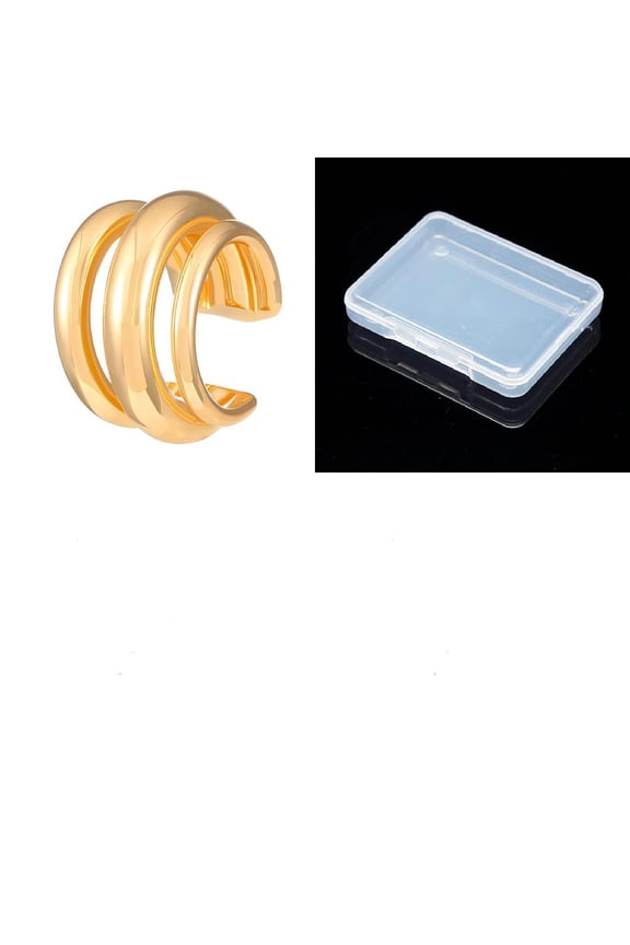 1Pc CCB Plastic Cuff Earrings C-Shaped Light Gold 17mm