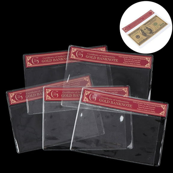 1Pc COA Normal Gold Banknote New Product Gold Foil Banknote In PVC Plastic Frame (5pcs)