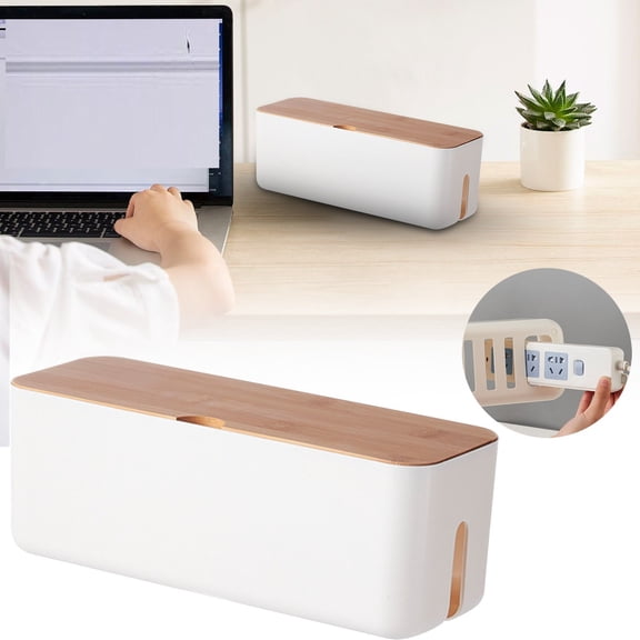 1Pc Cable Management Box Small,Extension Cord Organizer for Power Stripe Surge Protector Wire Management Concealer Cover Hider for Desktop Home Office Kitchen,Power Stripe Organizer Keep Pets Safe