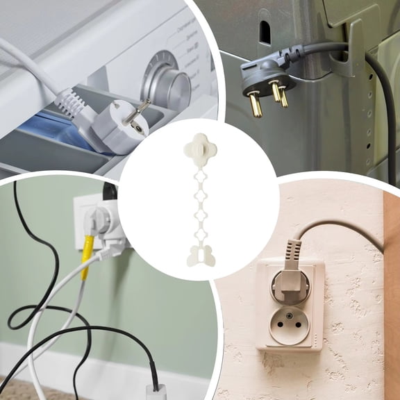 1Pc Cable Management Organizer, Wall Mount Power Cord Hook Holder, Kitchen Appliance Wire Cable Clip For Tv/Plug/Phone Charger Storage White