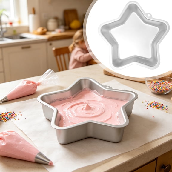 1Pc Cake Mold Star Cake Mold For Kitchen,Aluminum Alloy Silver