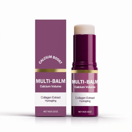 1Pc Calcium Multi Balm Stick, Anti Wrinkle Calcium Balm, Korean Collagen Hydrating & Moisturizing Stick, Anti-Aging, Firming Skin, Reduce Fine Lines, Suitable for Face, Eyes, Neck, 0.32oz