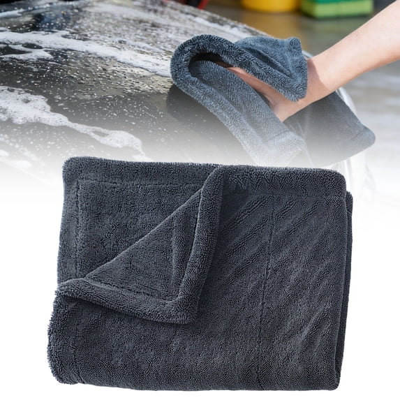 1Pc Car Drying Towel,Premium Microfiber Towels for Cars, 1000Gsm, Edgeless Twisted Loop Design,No Streaks, Scratches, Or Water Spot, Absorbent Wash Towel,15.74" X 23.62"