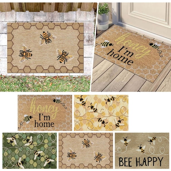 1Pc Carpet Bee Festival Outdoor Doormat Front Door Mat Waterproof Entrance Doormat Indoor Mat Non Slip Carpet