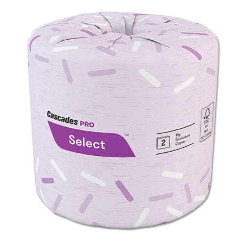 1Pc Cascades PRO Select Standard Bath Tissue, 2-Ply, White, 4 x 3, 500 Sheets/Roll, 96 Rolls/Carton (B166)G7