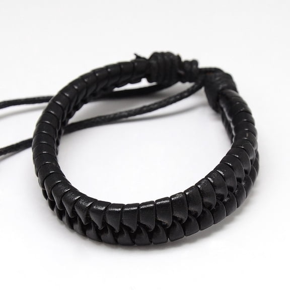 1Pc Casual Imitation Leather Bracelets Surfer Weaving Bracelet Adjustable Beaded Handmade String Rope Jewelry Polyester Cord AnkletDIY