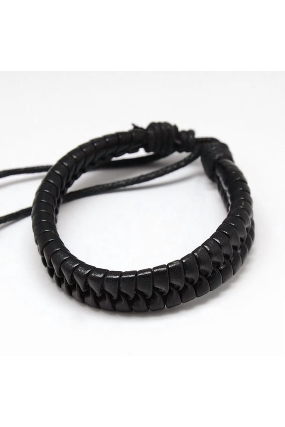 1Pc Casual Imitation Leather Bracelets Surfer Weaving Bracelet Adjustable Beaded Handmade String Rope Jewelry Polyester Cord AnkletDIY