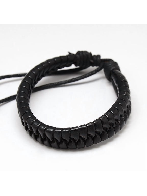 1Pc Casual Imitation Leather Bracelets Surfer Weaving Bracelet Adjustable Beaded Handmade String Rope Jewelry Polyester Cord AnkletDIY