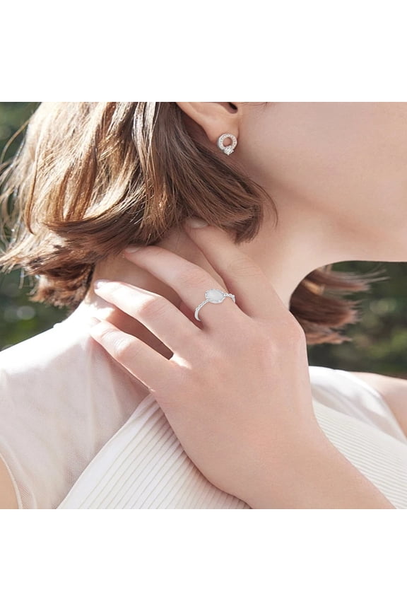 1Pc Cat Eye Stone Ring Brass Cat Eye Finger Rings Simple Fashionable Minimalistic Stackable Jewelry Accessories
