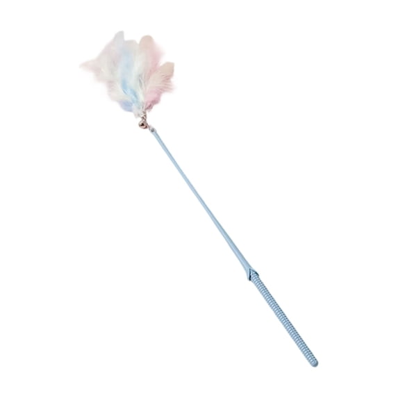 1Pc Cat Toy Feather Teaser Wand With Corn Cactus Handle Durable Long Stick Interactive Cat Wand For Indoor Cats Kitten Exercise And Entertainment